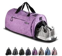 Fitgriff® Bolsa Deporte V1 Mujer y Hombre - Bolso de Gimnasio con Compartimento para Zapatos y Humeda, para Viaje, Entrenamiento - Gym Bag (Purple, Medium)