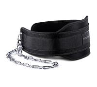 Fitgriff® Cinturon Lastre Dominadas Pesas con 2 Mosquetones - Cinturón de Halterofilia, Gym, Powerlifting, Gimnasio, Weightlifting - Dip Belt - Hombre y Mujer (negro, talla única)