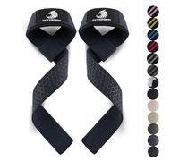 Fitgriff® Straps Gym, Correas Levantamiento de Pesas, Powerlifting, Agarraderas Gimnasio - Lifting Straps - Mujeres y Hombres (Estándar (más de 16cm muñeca), Navy Blue (Silicone))