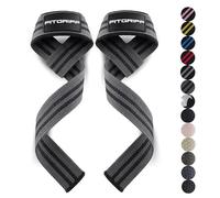 Fitgriff® Straps Gym, Correas Levantamiento de Pesas, Powerlifting, Agarraderas Gimnasio - Lifting Straps - Mujeres y Hombres (Estándar (más de 16cm muñeca), Grey/Black)