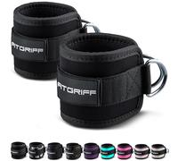 Fitgriff® Tobilleras Poleas Gym V1 (2 Piezas) - Correas Tobillo Gimnasio para Patadas Gluteos, Fitness - Accesorios de Ejercicio (Negro)