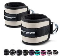 Fitgriff® Tobilleras Poleas Gym V1 (2 Piezas) - Correas Tobillo Gimnasio para Patadas Gluteos, Fitness - Accesorios de Ejercicio (Sand)