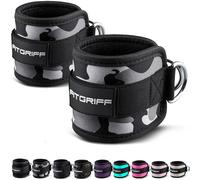 Fitgriff® Tobilleras Poleas Gym V1 (2 Piezas) - Correas Tobillo Gimnasio para Patadas Gluteos, Fitness - Accesorios de Ejercicio (Camo)