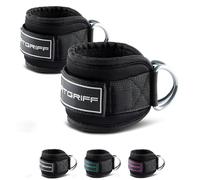 Fitgriff® Tobilleras Poleas Gym V3 (2 Piezas) - Correas Tobillo Gimnasio para Patadas Gluteos, Fitness - Accesorios de Ejercicio (Black)