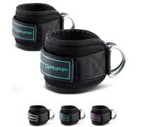 Fitgriff® Tobilleras Poleas Gym V3 (2 Piezas) - Correas Tobillo Gimnasio para Patadas Gluteos, Fitness - Accesorios de Ejercicio (Cyan)