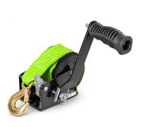 FITHOIST Cabrestante de remolque de barco de 600 libras con correa de nailon de 19.6 pies, trinquete de 2 vías y cabrestante de mano de engranaje 3.2:1, cabrestante de manivela manual para remolque