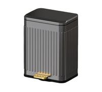Fitlin Garbage Bin, Retro Stainless Steel Trash Can with Soft-Close Lid & Step Pedal - 6/13L,Indoor Trash Cans(Gun Gray,S)