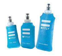 FITLY FLASKS Combo - 3 frascos suaves para hidratación mientras corres, senderismo, ciclismo, escalada, botellas de agua plegables (5-95-13 onzas, 150-250-400 ml), color azul