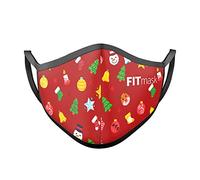 FITmask Mascarilla Reutilizable Lavable Certificada Tejido Hidrófugo Made in Spain Christmas Joy - Niño Orejera