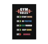 Fitness Club Rules Sign - Weightlifting Gym Poster Canvas Print for Commercial Gym, Studio, Personal Training Room(Unframed,16X24inch(40X60cm))