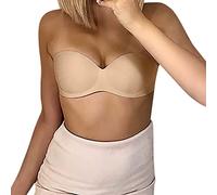 Fitness Cosas sujetador gratis para mujeres sujetador de ropa interior no resbaladiza inalámbrico para sujetador sin tirantes pushup Mi pedido, beige, 36
