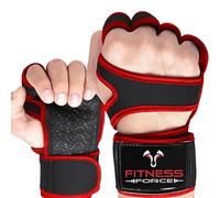 FITNESS FORCE Guantes de gimnasio ventilados para hombre con soporte de muñeca integrado para entrenamientos, guantes de levantamiento de pesas, guantes de entrenamiento para mujer