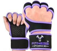 FITNESS FORCE Guantes de gimnasio ventilados para hombre con soporte de muñeca integrado para entrenamientos, guantes de levantamiento de pesas, guantes de entrenamiento para mujeres