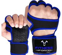 FITNESS FORCE Guantes de gimnasio ventilados para hombre con soporte de muñeca integrado para entrenamientos, guantes de levantamiento de pesas, guantes de entrenamiento para mujer