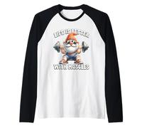 Fitness Gnome For Mom And Dad Funny Saying Weightlifting Camiseta Manga Raglan