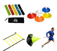 Fitness Health Agility Speed Ladder & Conos Equipo de Entrenamiento de Fútbol para Niños y Adultos Kit de Entrenador de Ejercicio Aumentar las Habilidades de Pie Set para Rugby, Boxeo, Fútbol y