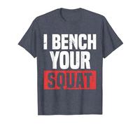 Fitness I Bench Your Squat Divertido Entrenamiento Motivación Gimnasio Buff Camiseta, Hombre, Azul Jaspeado, 4XL