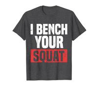 Fitness I Bench Your Squat Divertido Entrenamiento Motivación Gimnasio Buff Camiseta, Hombre, Jaspeado Oscuro, 4XL