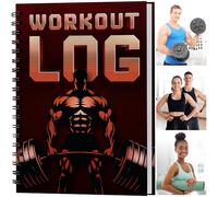 Fitness Logbook - Planificador de entrenamiento - Tamaño A5, Rojo intenso - Diario de entrenamiento - Establecimiento de objetivos para Culturismo - por Workout Log