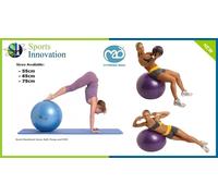 Fitness Mad Swiss Gym Ball - 300Kg Swiss Ball with Pump and DVD 55cm,65cm,75cm