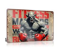 Fitness Monster: The Ultimate Workout Inspiration Decoración de patio trasero Premium - Accesorio retro de decoración de pared vintage (20 x 30 cm)