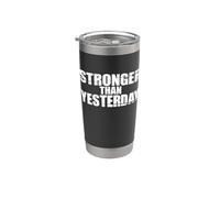 Fitness Motivacional Más Fuerte Que Ayer Gimnasio Entrenamiento Vaso térmico de acero inoxidable de doble pared