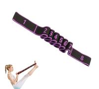 Fitness Resistance Band for Stretching and Yoga - 8 Section Elastic Stretch Strap with Numbered Resistance Bands and Handles for Full Body Exercise & Flexibility Training (Morado)