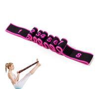 Fitness Resistance Band for Stretching and Yoga - 8 Section Elastic Stretch Strap with Numbered Resistance Bands and Handles for Full Body Exercise & Flexibility Training (Fucsia)