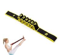 Fitness Resistance Band for Stretching and Yoga - 8 Section Elastic Stretch Strap with Numbered Resistance Bands and Handles for Full Body Exercise & Flexibility Training (Amarillo)