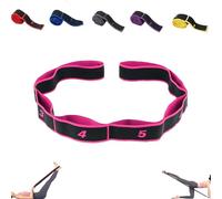 Fitness Resistance Band for Stretching and Yoga, Adjustable Multi-Loop Stretch Strap for Flexibility, Mobility, Pilates, Dance and Gentle Home Exercise (Pink)