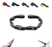 Fitness Resistance Band for Stretching and Yoga, Adjustable Multi-Loop Stretch Strap for Flexibility, Mobility, Pilates, Dance and Gentle Home Exercise (Gray)