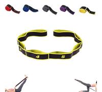Fitness Resistance Band for Stretching and Yoga, Adjustable Multi-Loop Stretch Strap for Flexibility, Mobility, Pilates, Dance and Gentle Home Exercise (Yellow)