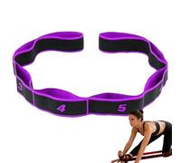 Fitness Resistance Band for Stretching and Yoga, Elastic Numbered Resistance Band, 8 Loops Fashion Puller Stretch for Female Glutes Shaping (Purple)