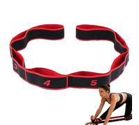 Fitness Resistance Band for Stretching and Yoga, Elastic Numbered Resistance Band, 8 Loops Fashion Puller Stretch for Female Glutes Shaping (Red)