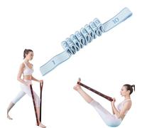 Fitness Resistance Band for Stretching and Yoga, Fitness Resistance Bands with Handles, Numbered Resistances Bands for Yoga Stretching Pilates (Blue,10 Grids)