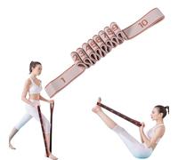 Fitness Resistance Band for Stretching and Yoga, Fitness Resistance Bands with Handles, Numbered Resistances Bands for Yoga Stretching Pilates (Pink,10 Grids)