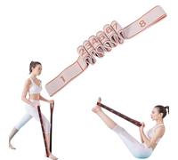 Fitness Resistance Band for Stretching and Yoga, Fitness Resistance Bands with Handles, Numbered Resistances Bands for Yoga Stretching Pilates (Pink,8 Grids)