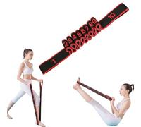 Fitness Resistance Band for Stretching and Yoga, Fitness Resistance Bands with Handles, Numbered Resistances Bands for Yoga Stretching Pilates (Red,10 Grids)