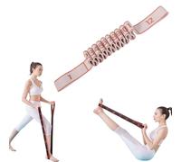 Fitness Resistance Band for Stretching and Yoga, Fitness Resistance Bands with Handles, Numbered Resistances Bands for Yoga Stretching Pilates (Pink,12 Grids)