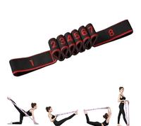 Fitness Resistance Band For Stretching and Yoga, Numbered Resistance Bands for Glutes, Fashion Puller Exercise, Adjustable Bands for Full Body Stretching Shaping (Red-8)