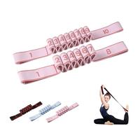 Fitness Resistance Band for Stretching and Yoga, Resistance Bands with Handles for Arms, Elastic Training Bands for Yoga, Stretching, Pilates, Fitness (Pink,8+10)