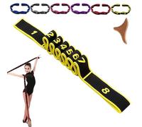 Fitness Resistance Bands, Fitness Resistance Band for Stretching and Yoga, 8-Section Elastic Training Bands with Handles. (Yellow)