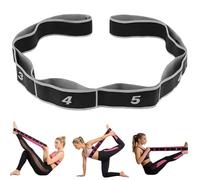 Fitness Resistance Bands with Handles - Fitness Resistance Band for Stretching and Yoga, 8/12-Section Yoga Bands with Clear Markings for Full Body Stretching Shaping (Black,8-Section)