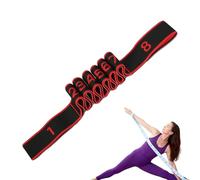 Fitness Resistance Bands with Handles, Numbered Fitness Resistance Band For Stretching and Yoga, Fashion Puller Exercise for Full Body Stretching Shaping, Soft and Comfortable (Black & Red,8-grids)
