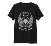 Fitness Skull Strength - Mejora tu motivación en el Gimnasio de Potencia Camiseta Premium