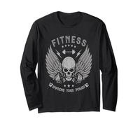 Fitness Skull Strength - Mejora tu motivación en el Gimnasio de Potencia Manga Larga