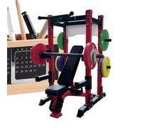 Fitness Squat Rack, Mini Decor Tool, 5.12x2.76x2.16 Inches Scale Aid, Professional Gym Device with Easy Grip, Compact Supply with Daily Use, Home Accessories for Office Bookshelf Tabletop Cabinet Men