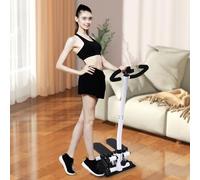 Fitness Stepper para casa con pantalla LCD y bandas de resistencia, mini stepper hidráulico con manillar, dispositivo de entrenamiento cardiovascular para piernas, glúteos, brazos de hasta 150 kg de