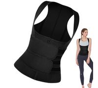 Fitness Waist Cincher Vest, Slimming Body Shaper Compression Tank, Adorable Sculpting Tanks Top, Transpirable Workout Chaleco for Running, Work, Leisure, Shopping, Women, Black, multicolor, XL