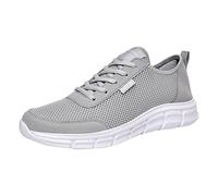 Fitnessschuhe Herren Turnschuhe Freizeit Fashion StraßEnlaufschuhe Leichtgewicht SchnüRsenkel Tennisschuhe Leichte Atmungsaktives Netz Leichtgewichts Walkingschuhe Sicherer FußHalt, gris, 44 EU